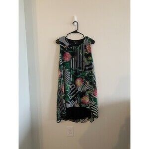 Melissa Paige Dandylines Sleeveless Dress Size Large NWT Floral Striped